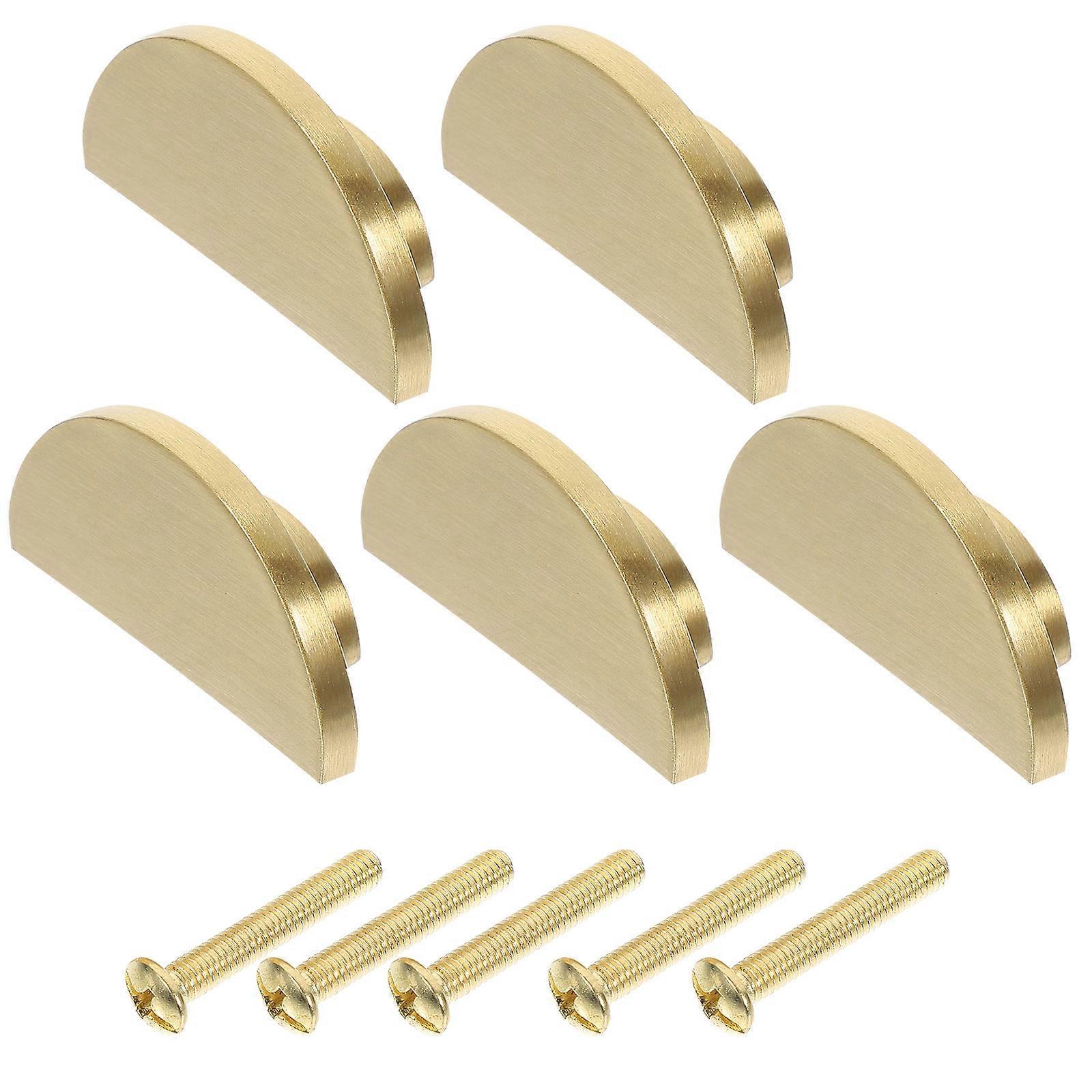 Pure Copper Drawer Knobs for Home Use 5Pcs Modern Cabinet Handles Golden