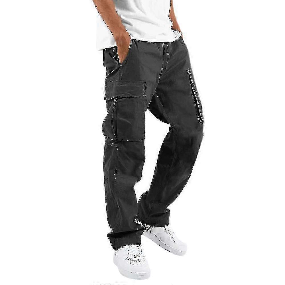Mens Cargo Pants Work Combat Tactical Trousers (black)