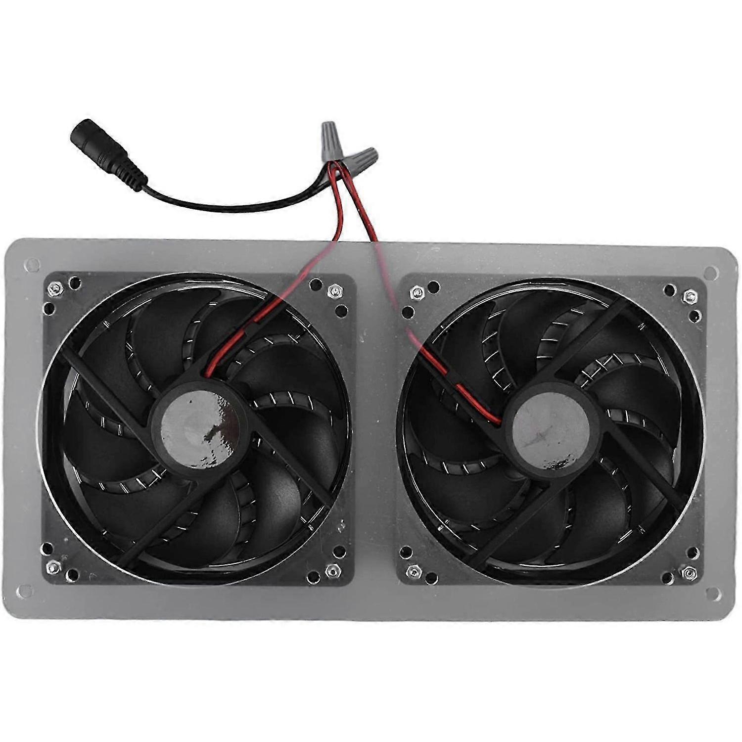 100W 12V drivhusventilasjon, eksosventil, viftesett og solcellepanel