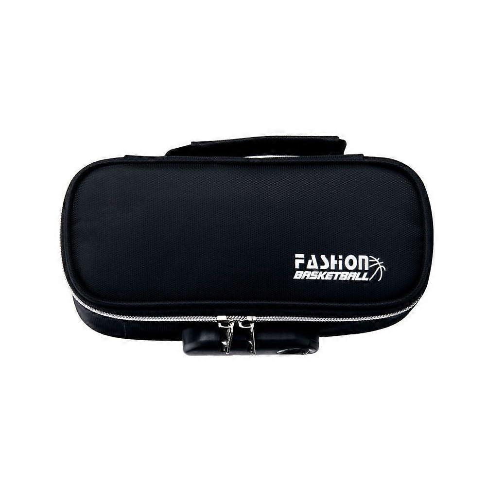 Large Capacity Pencil Case with Password Lock Solid Color Pen Box Pen Holder School Stationery, Black, plain, Unit size