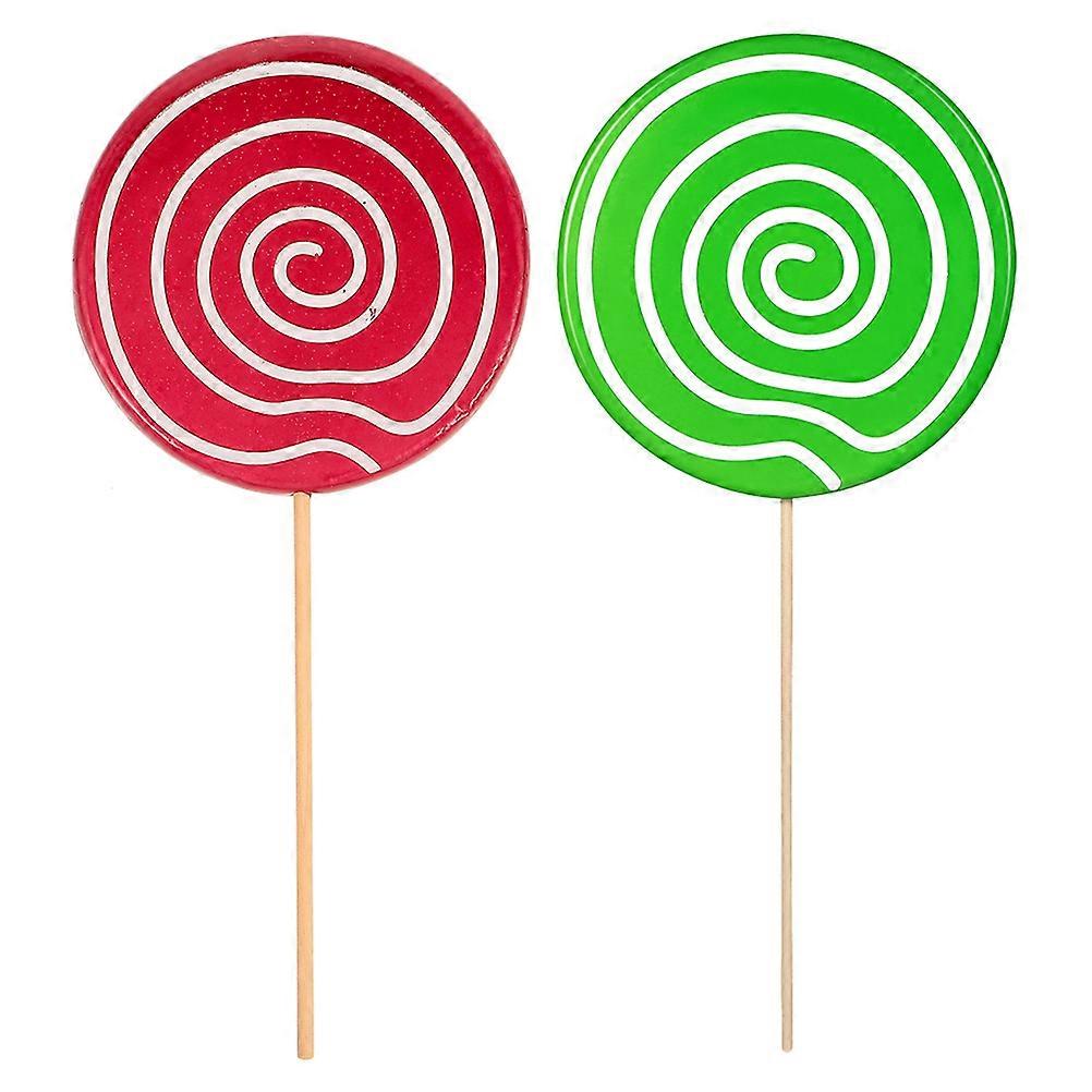 Decorative Fake Lollipop Model 2Pcs Assorted Color Plastic Child-Safe Party Lollipop Prop