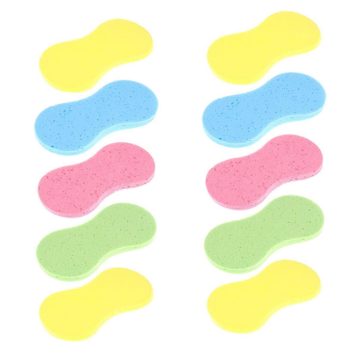 10 Pcs High Density Bone Design Car Wash Sponges for Car Use Assorted Color Compressed Packaging