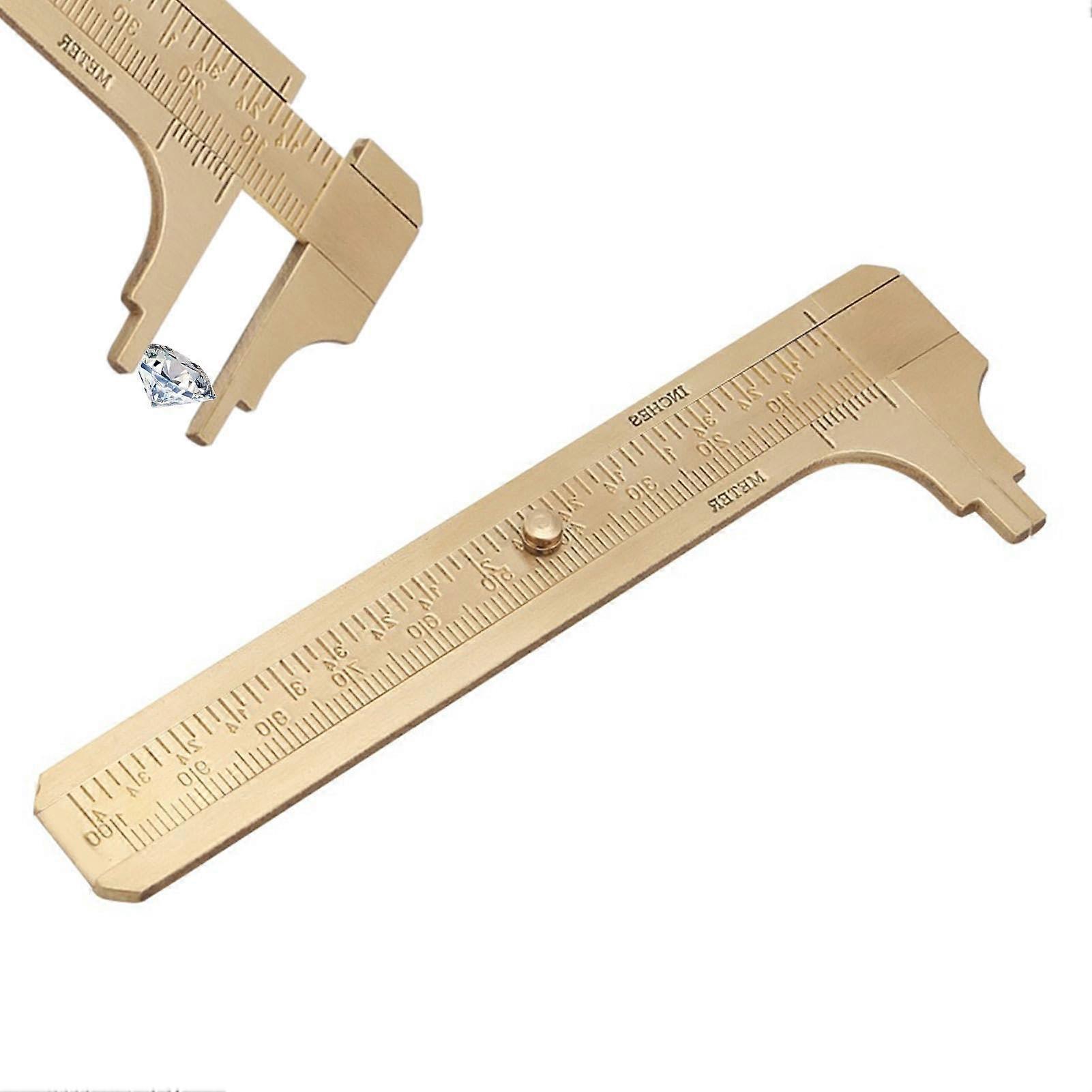 Brass Pocket Ruler, Handy Vernier Caliper with Double Scale  Precise Measuring Tool