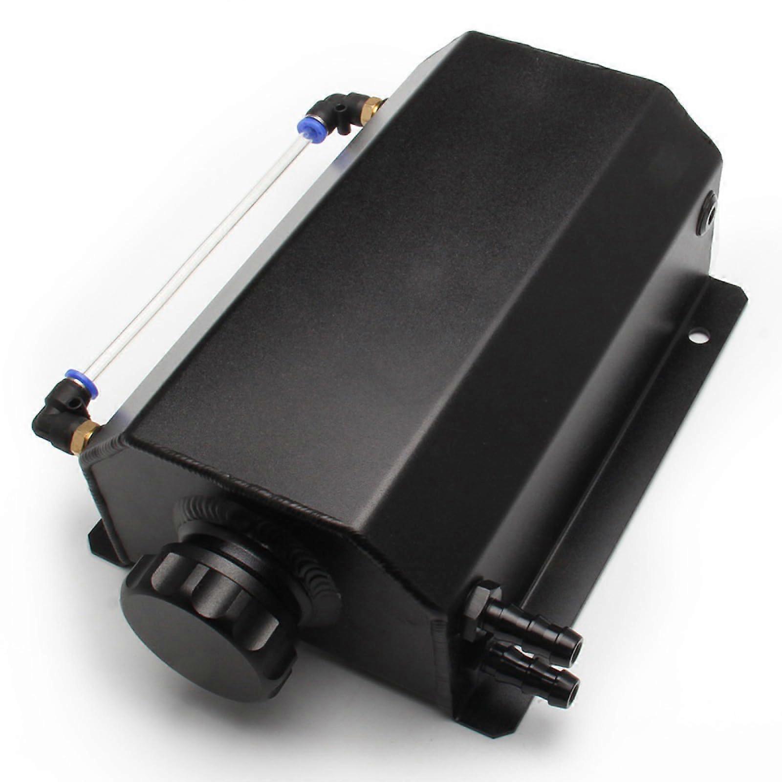 2L Aluminum Coolant Overflow Expansion Tank Oil Catch Tank Universal Oil Vent Tank with Drain Plug
