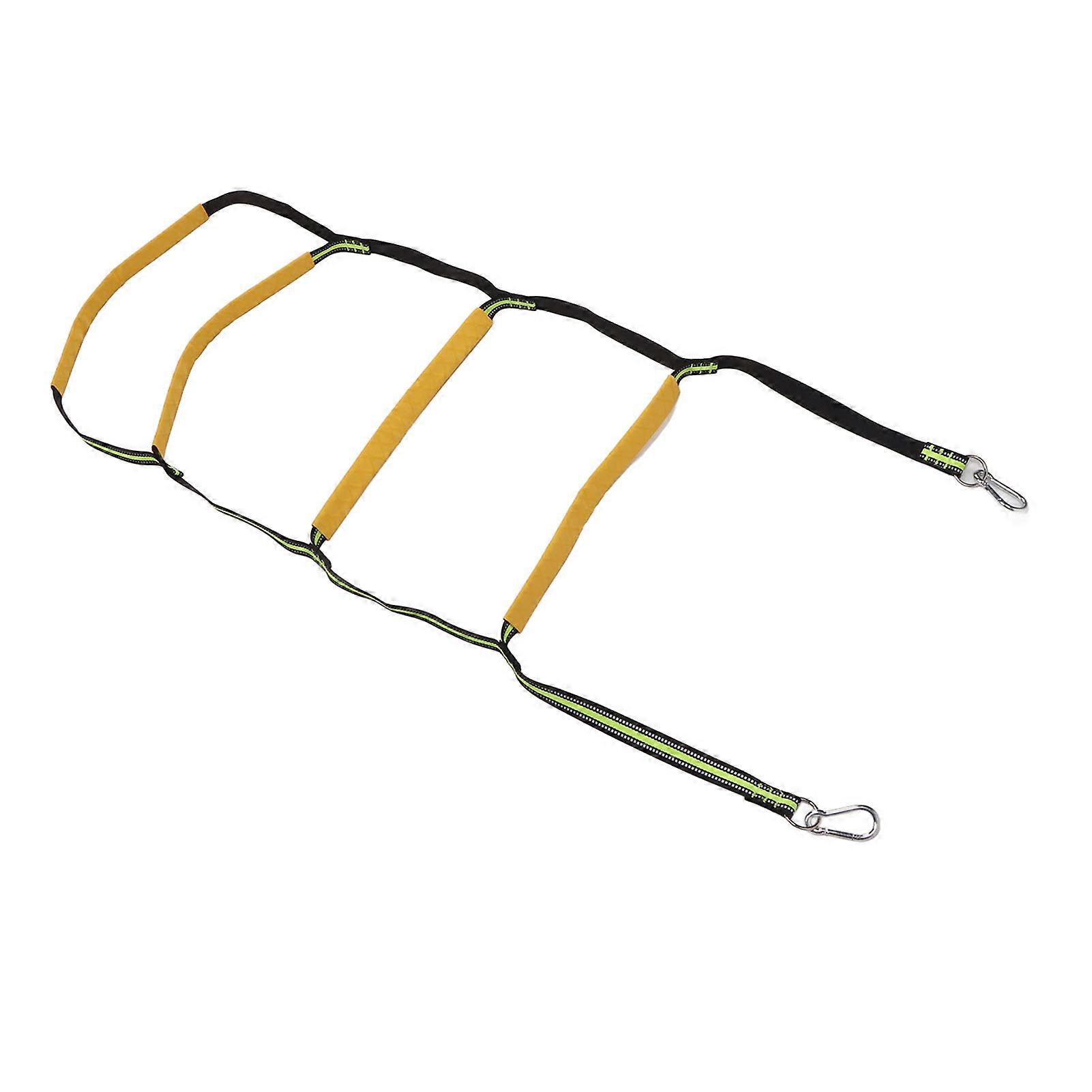 Boat Rope Ladder 4 Steps Foldable Portable Rope Boarding Ladder for Inflatable Boat Kayak Motorboat