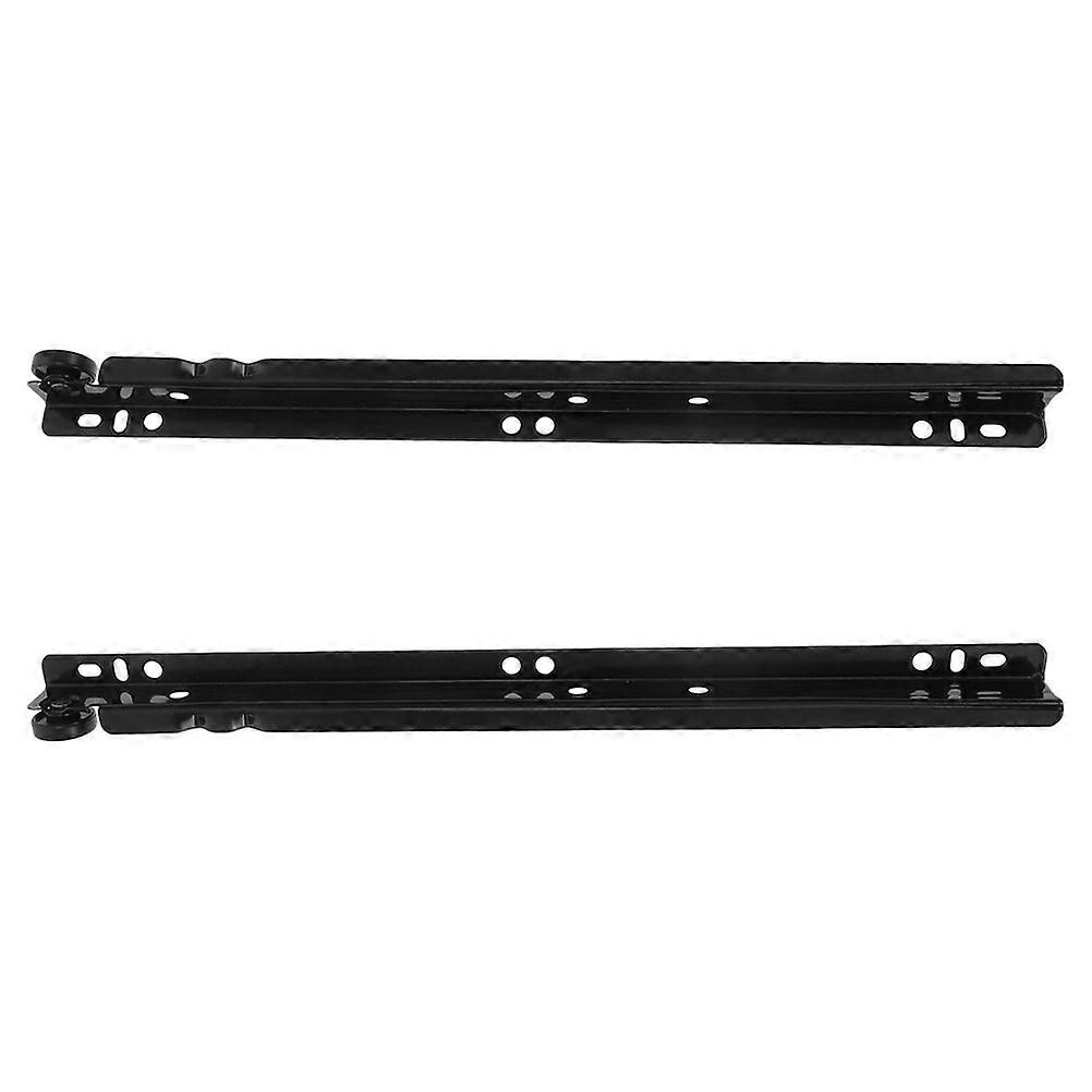 Drawer Slides Bottom Mount Silent Operation For Kitchen Cabinets Black 40.60X3.50X1.20CM Smooth Sliding 2Pcs