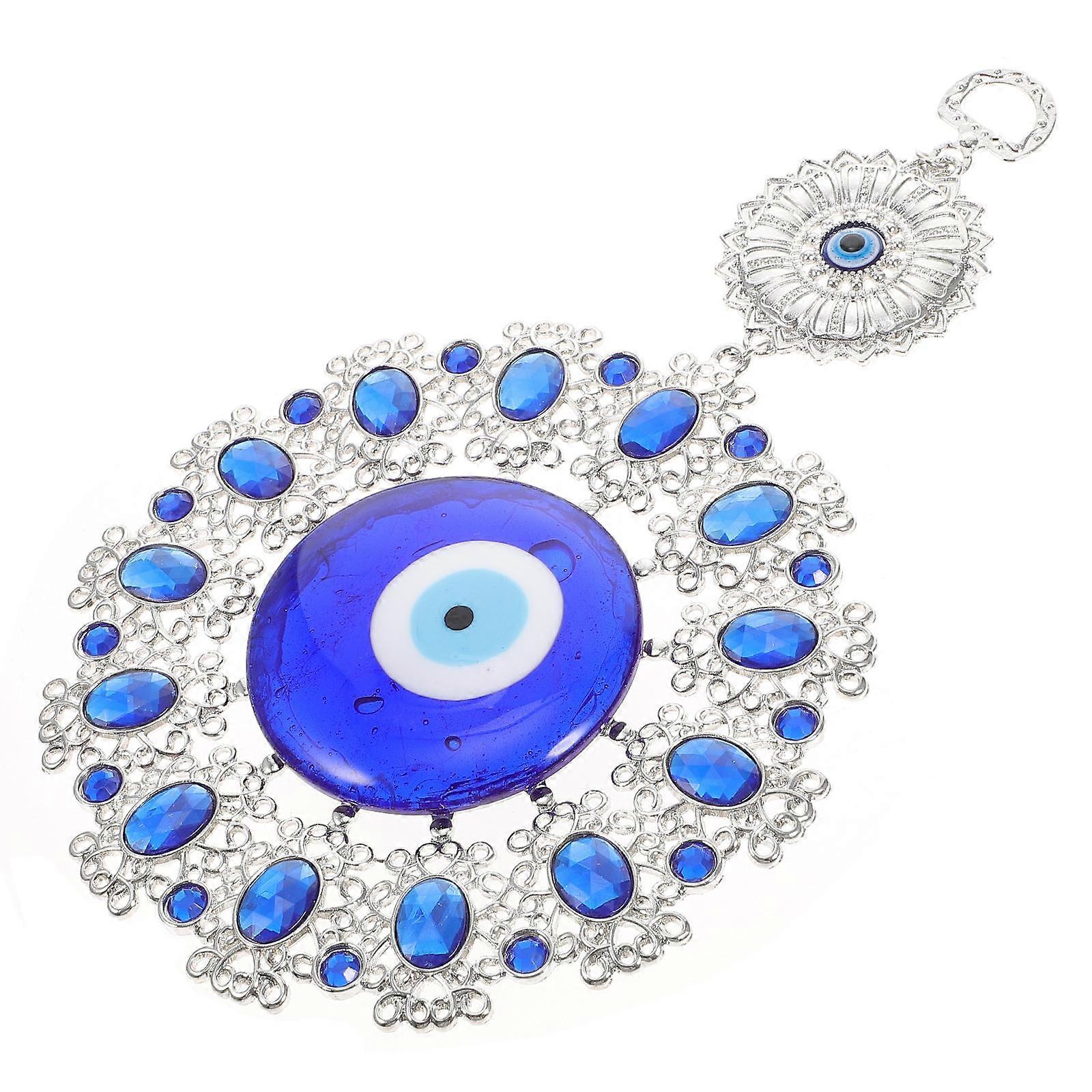 Eye Hanging Decor Evil Eye Pendant Car Decoration Round Shape Colored Glaze 1Set