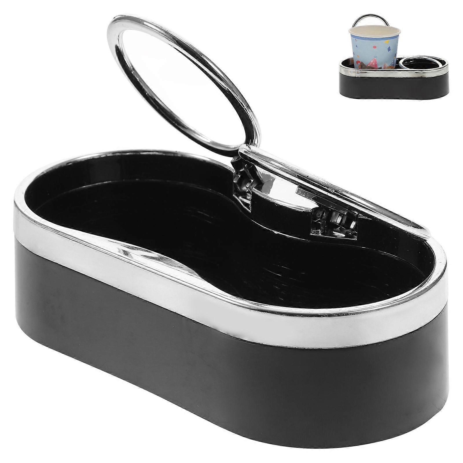 1Pc Multi-function Double-Cup Holder Automobile Water Drink Rack(Black)