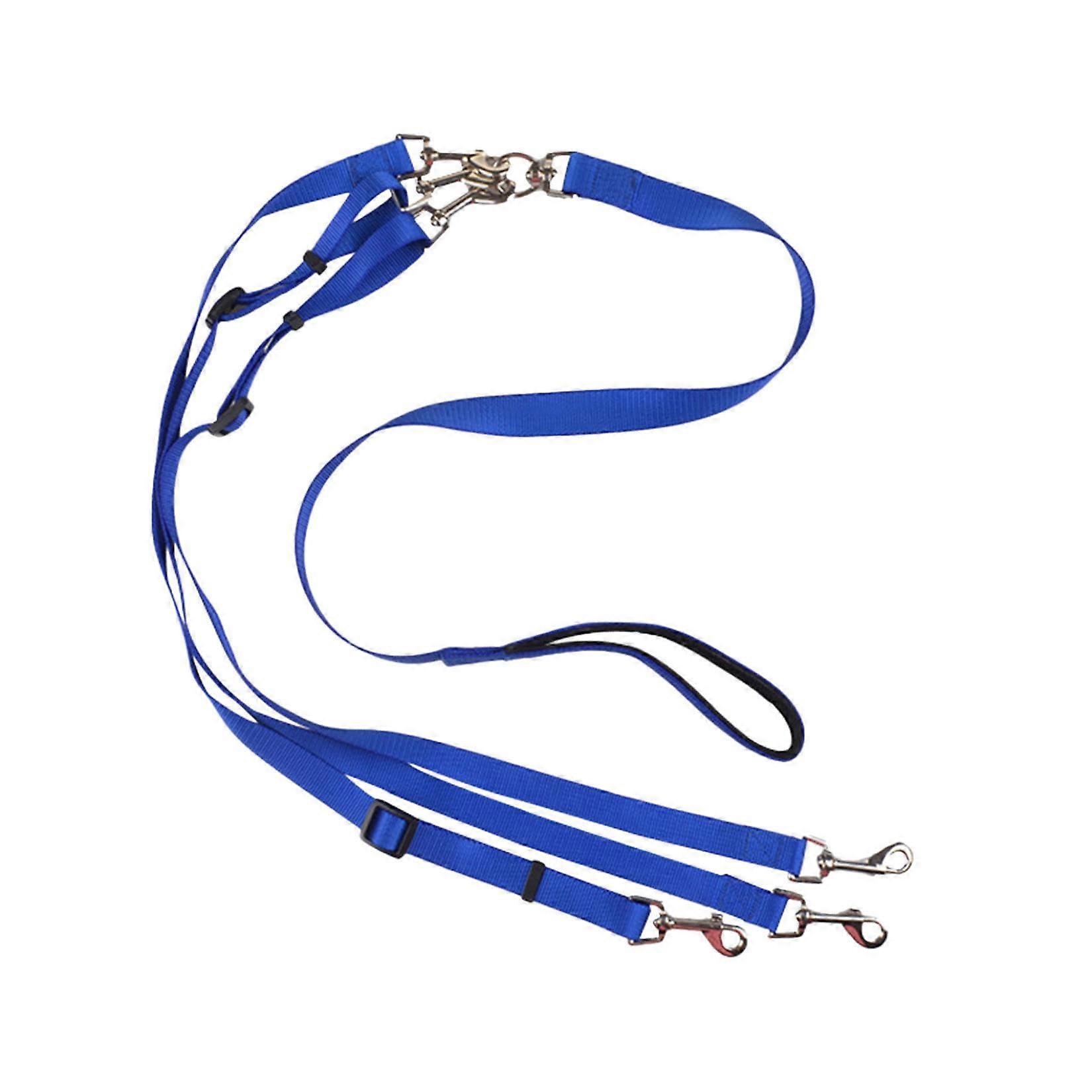 Leads for Small Medium Dogs, Adjustable Nylon Double Lead (Blue)