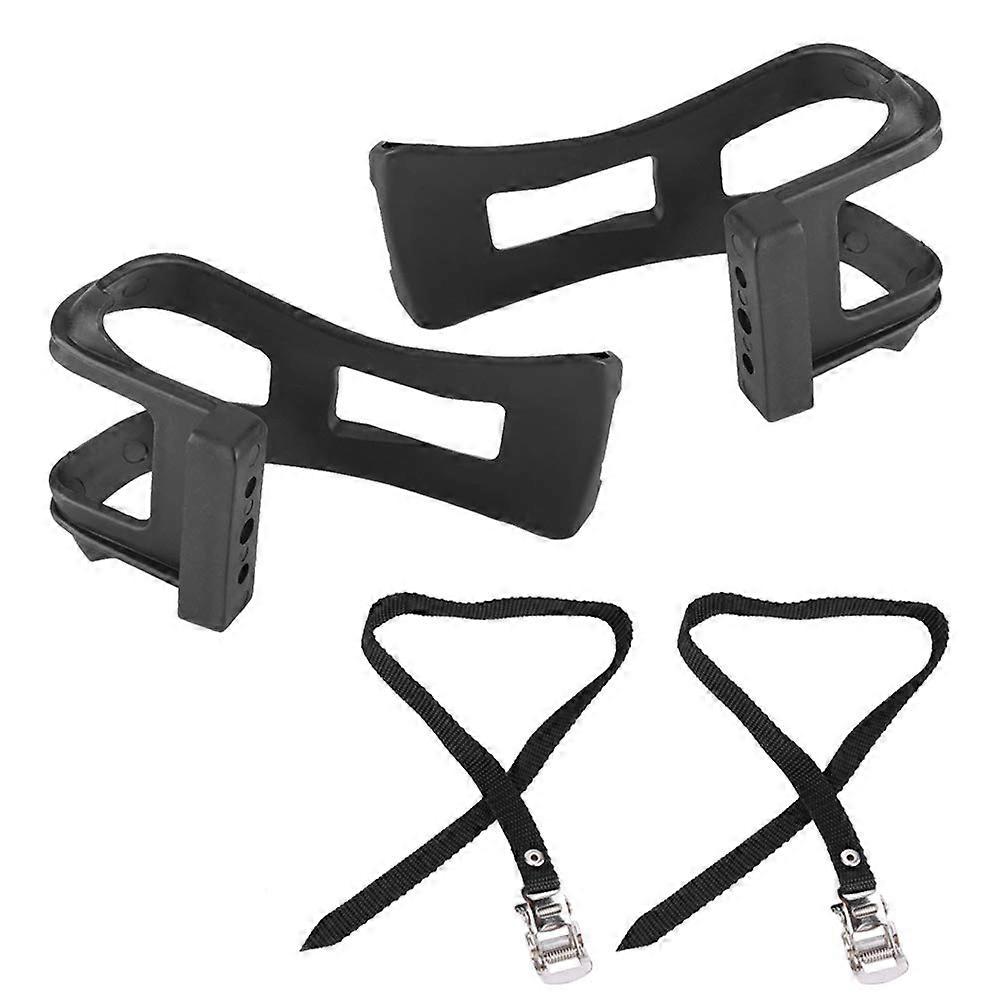 Bicycle Pedal Straps with Toe Cages, Non-Slip Toe Clips for Fixie and Road Bike, Adjustable Size, Durable Material