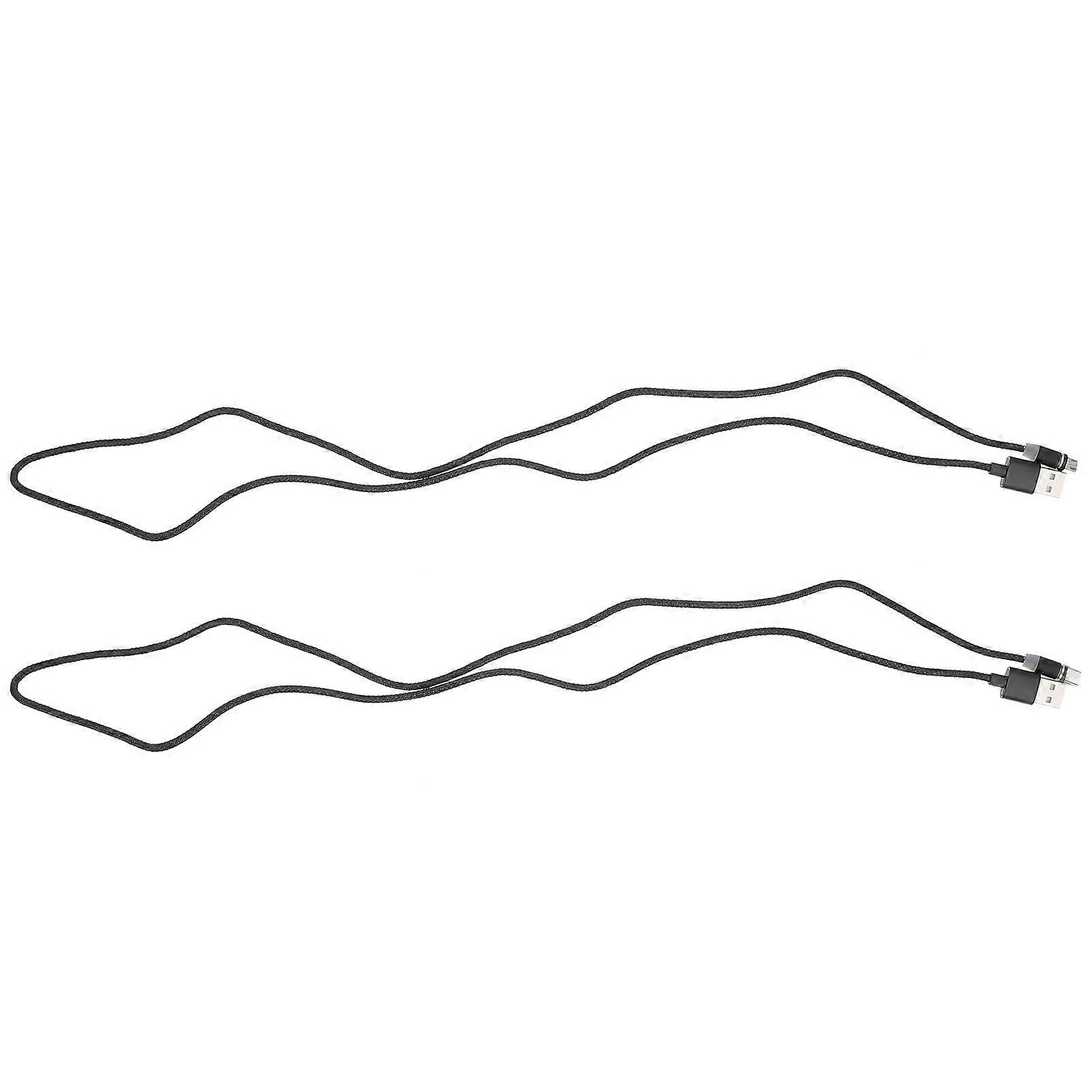 Charging Magnetic Phone Cable 360 Degrees Adjustable Connector 100cm Black 2Pack