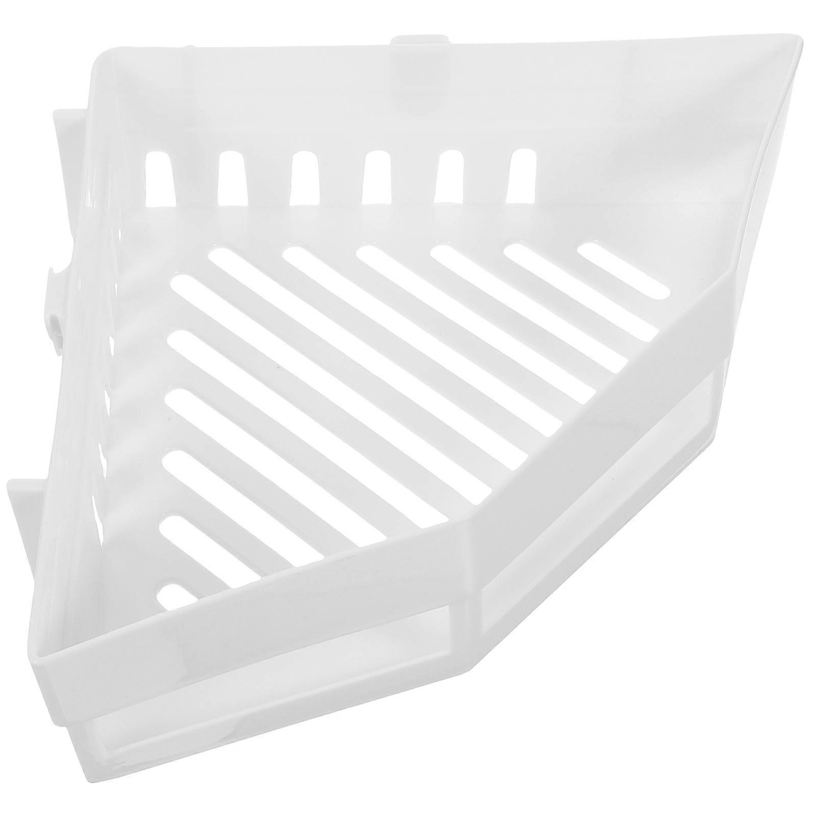 Bathroom Storage Rack Wall Mount Corner Shelf for Shower Use White