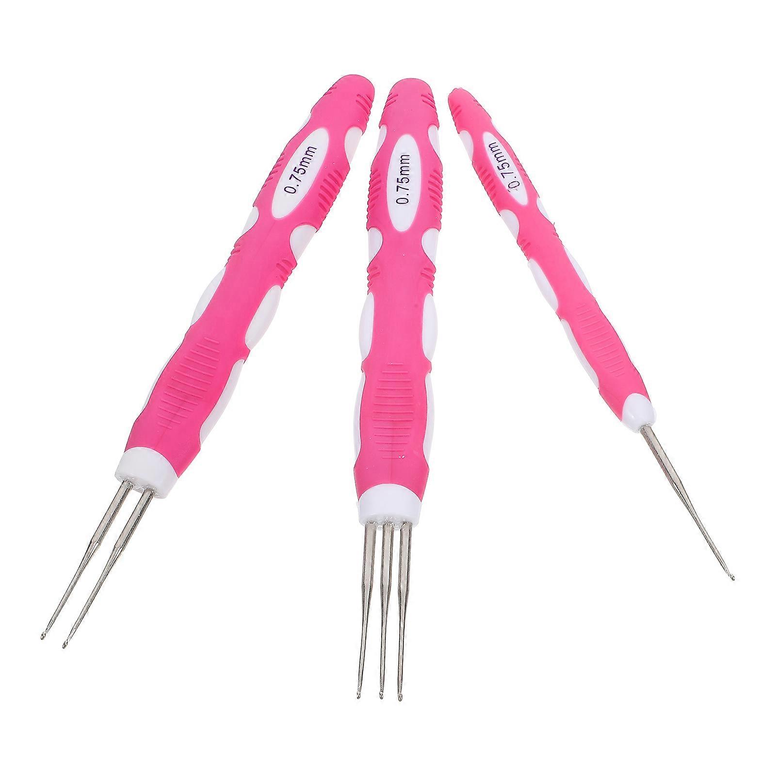 Crochet Needles For Locs Dreadlock Crochet Hooks Professional Stylists Maintaining Dreadlocks 3Pcs Ergonomic Design Soft Handle