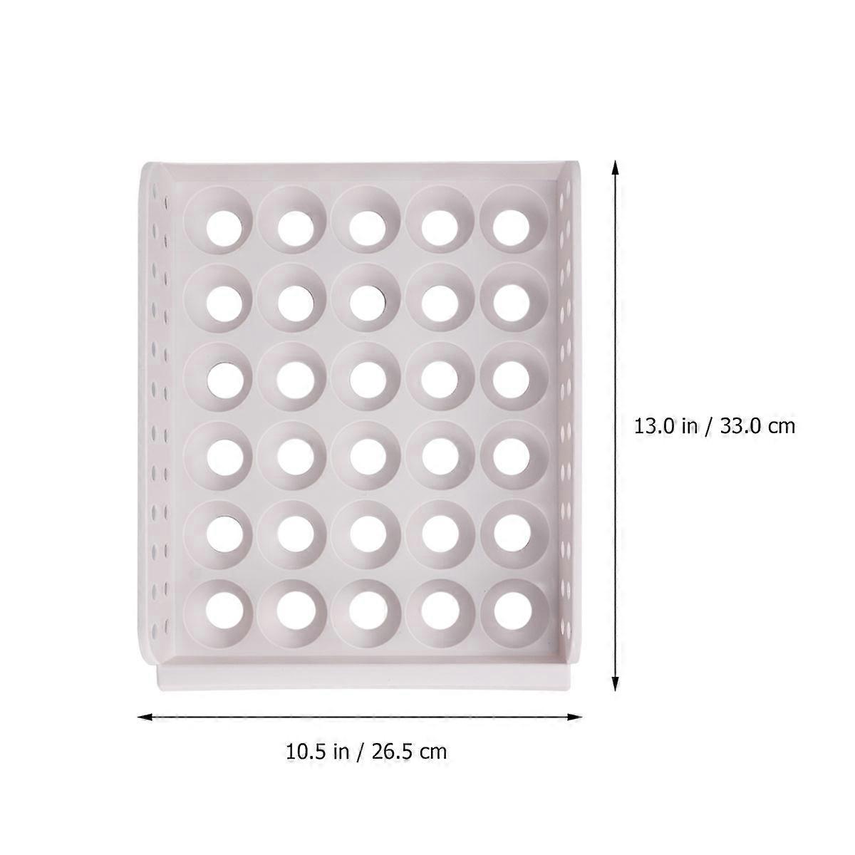 Stackable Egg Storage Box for Kitchen Use White PP Material 30 Grids per Layer Fits Most Refrigerators