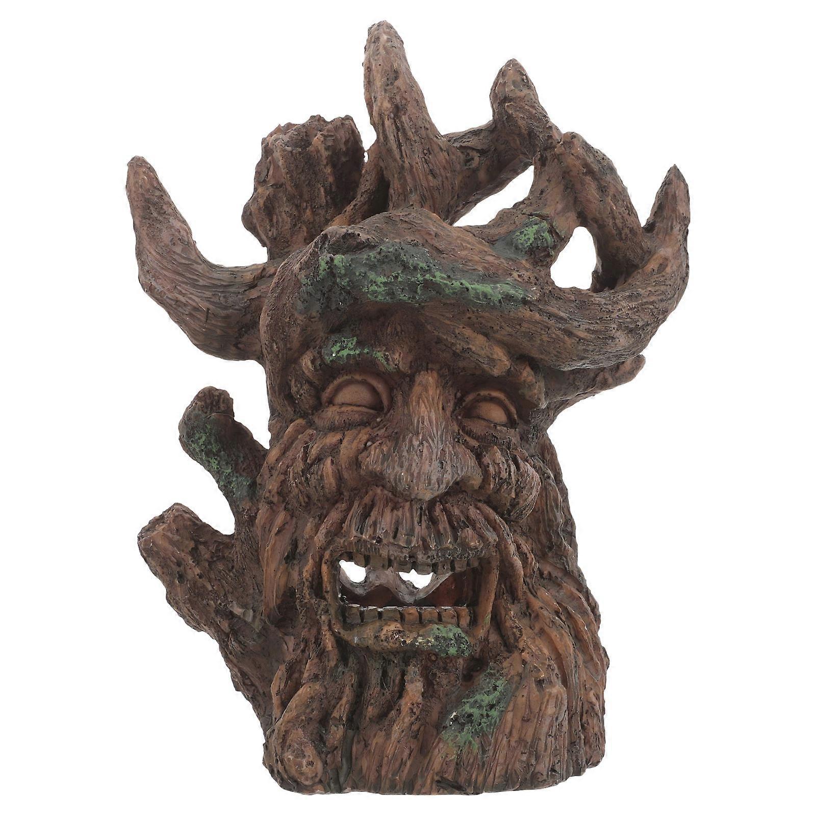 Tree Trunk Decorations Resin Fish Tank Log For Aquarium Decoration Realistic Modeling In Coffee Color 20x15cm 1Pcs