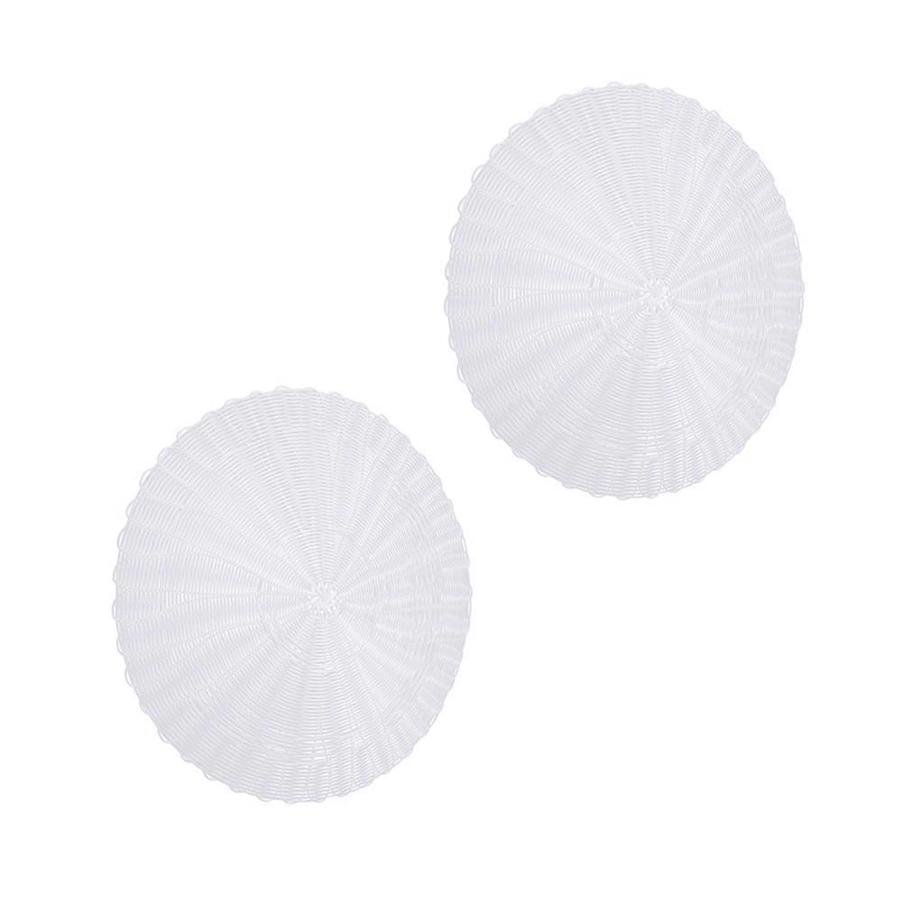 2pcs Imitation Rattan Steamer Mats Round Steaming Pad Reusable Nonstick Mat for Steamed Bun Dim Sum (28CM)
