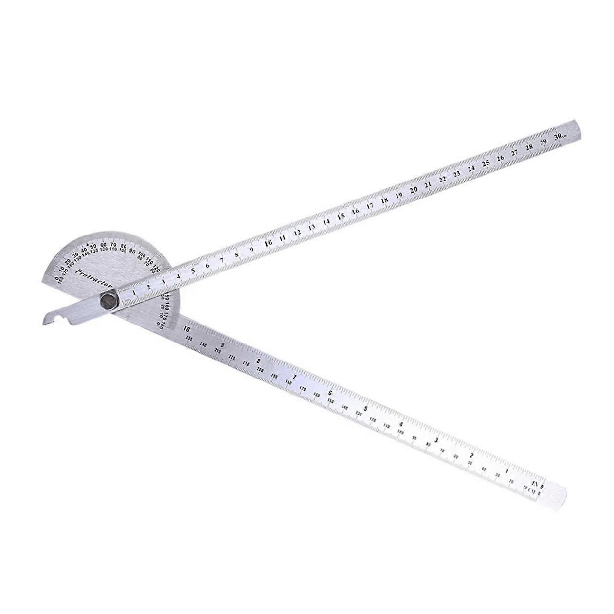 Rotating Protractor Ruler 30cm with Swivel Arm and Round Head for Accurate Industrial Angle Measurement