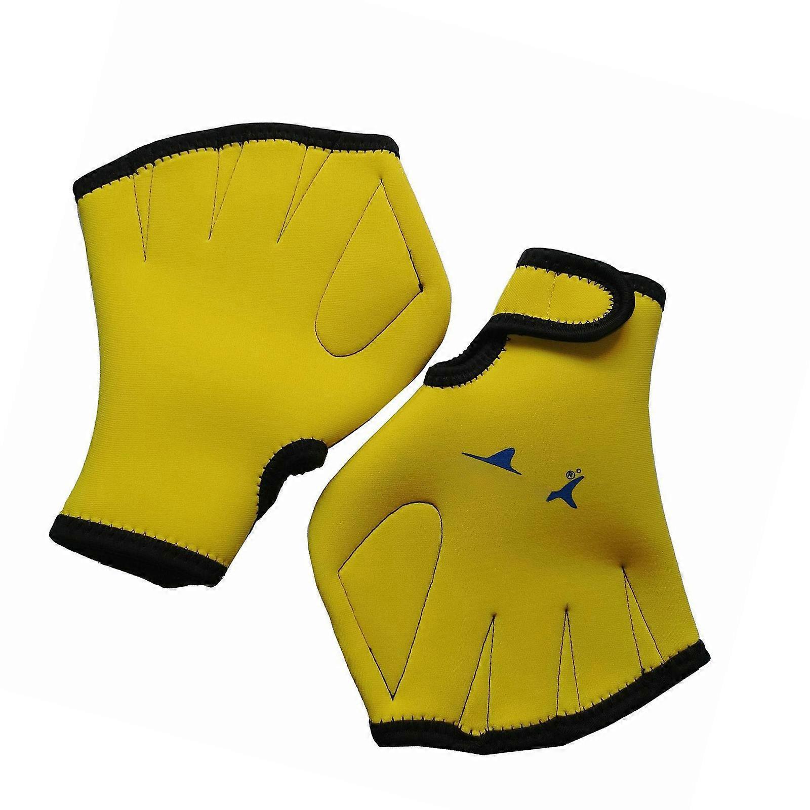 2pack Flexible Water Exercise Gloves Swimming and Diving Gloves Training Glove Suitable for Pool and Beach Use  Yellow
