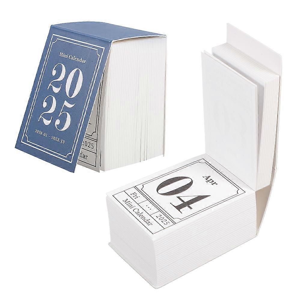 2pcs Mini Desk Calendar 2025, Flip Standing Small Calendar From January To December, 365 Day Planner For Home And Office, Compact Size