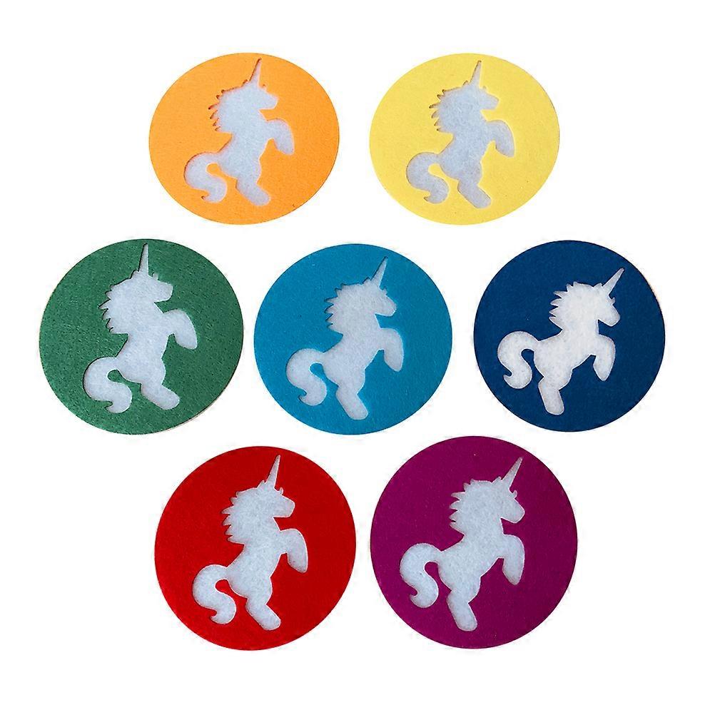 Cup Coasters Creative Design Assorted Color Absorb Moisture Cup Mat 7Pcs