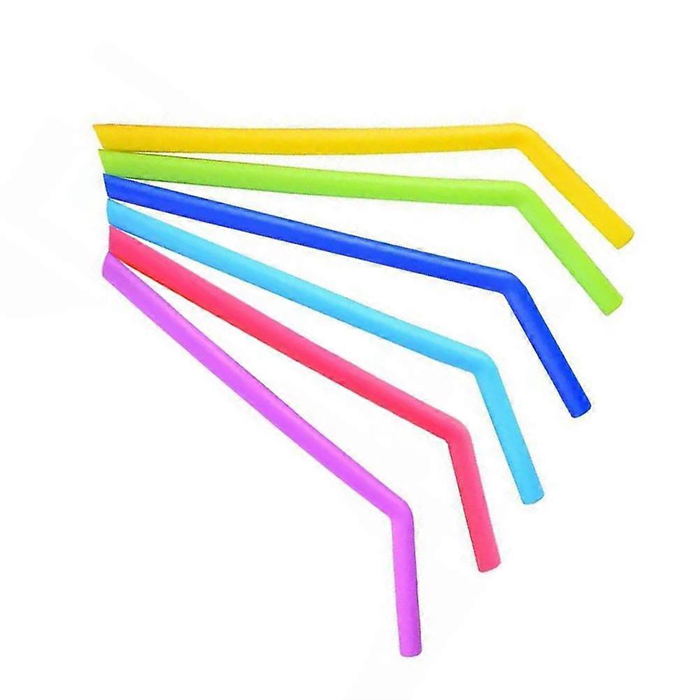 Reusable Silicone Straight Straws for Drinking in Assorted Colors Safe and Comfortable with 6 Pieces