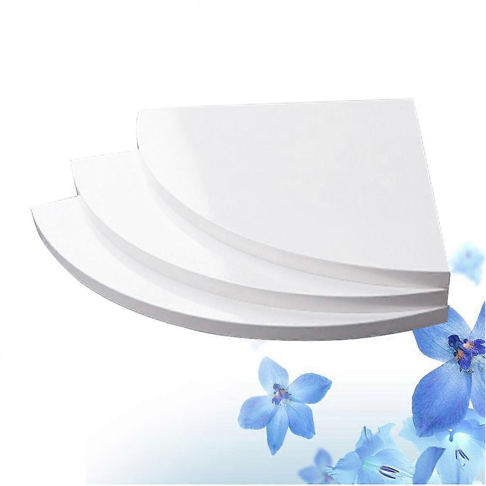 White Wall Mount Corner Shelves for Display Use 3 Tier Composite Board Storage Solution