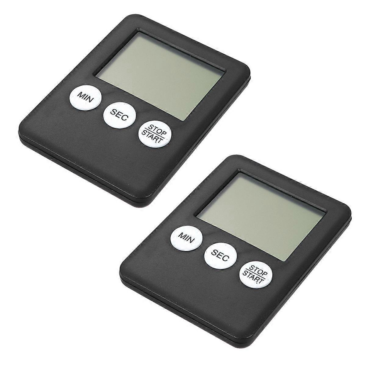 Simple Timer Clock Digital Stopwatch Timer For Sports And Games Black 2Pcs