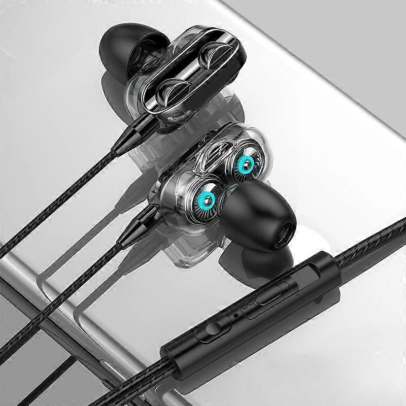 Quad -core dual -dynamic ring in -ear wire control headset headset