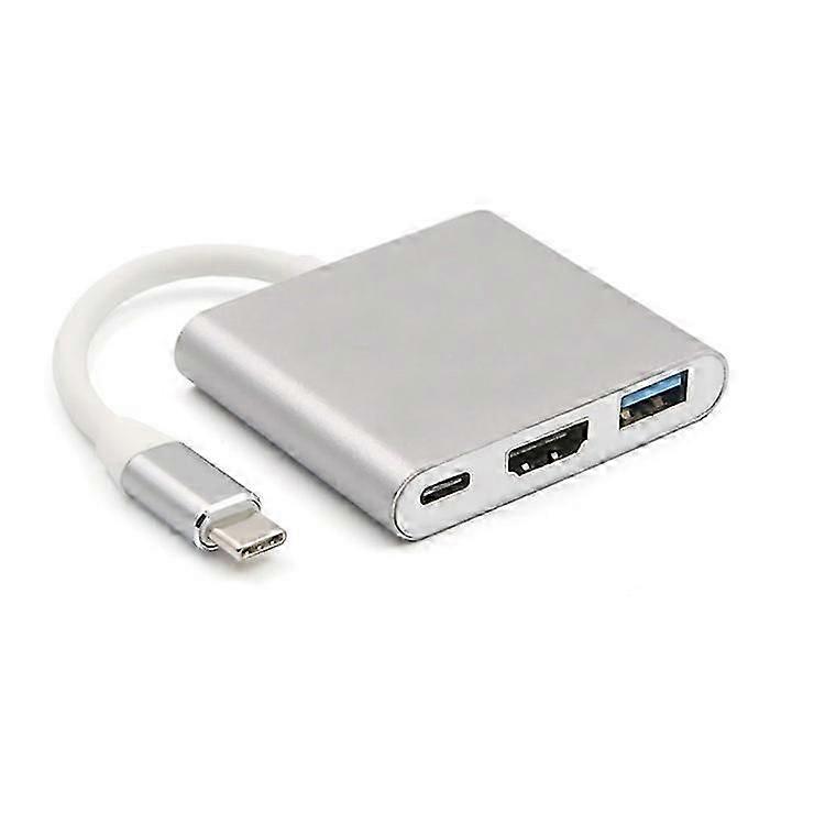 T536 3 in 1 Type C to HDMI USB 3.0 Multiport Cable Converter Adapter Compatible for Samsung Huawei Macbook Devices