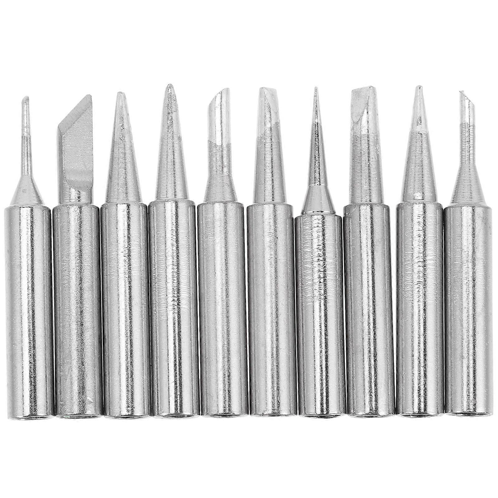 Iron Tips Kit Soldering Iron Tip Replacement Accessory Professionals Tin Hanging Heat Transfer 10 Pcs