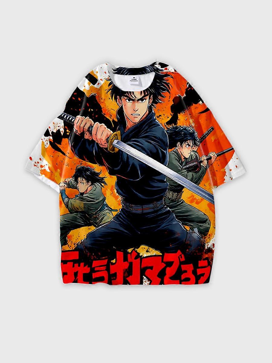 T-shirt round neck book Characters Pattern loose short sleeve P1126