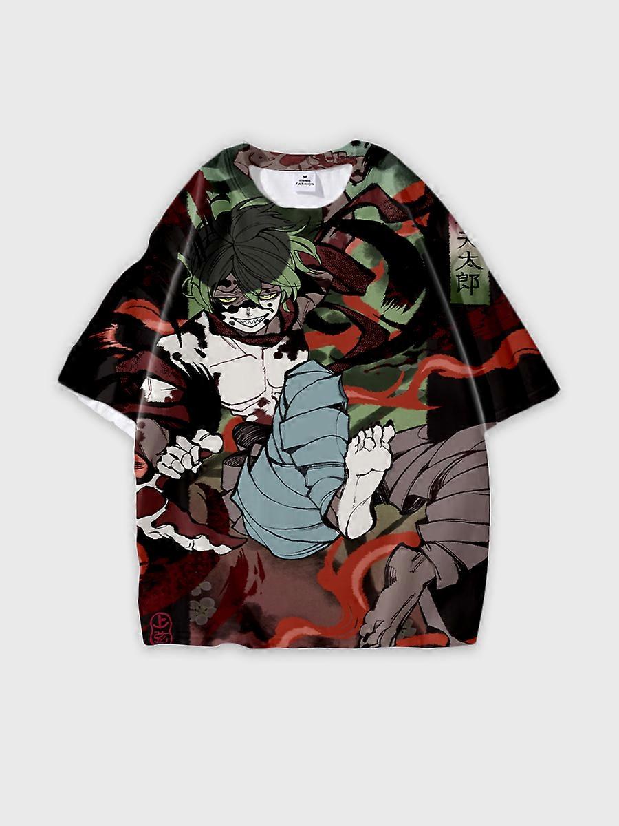 T-shirt round neck Character Pattern loose short sleeve P629