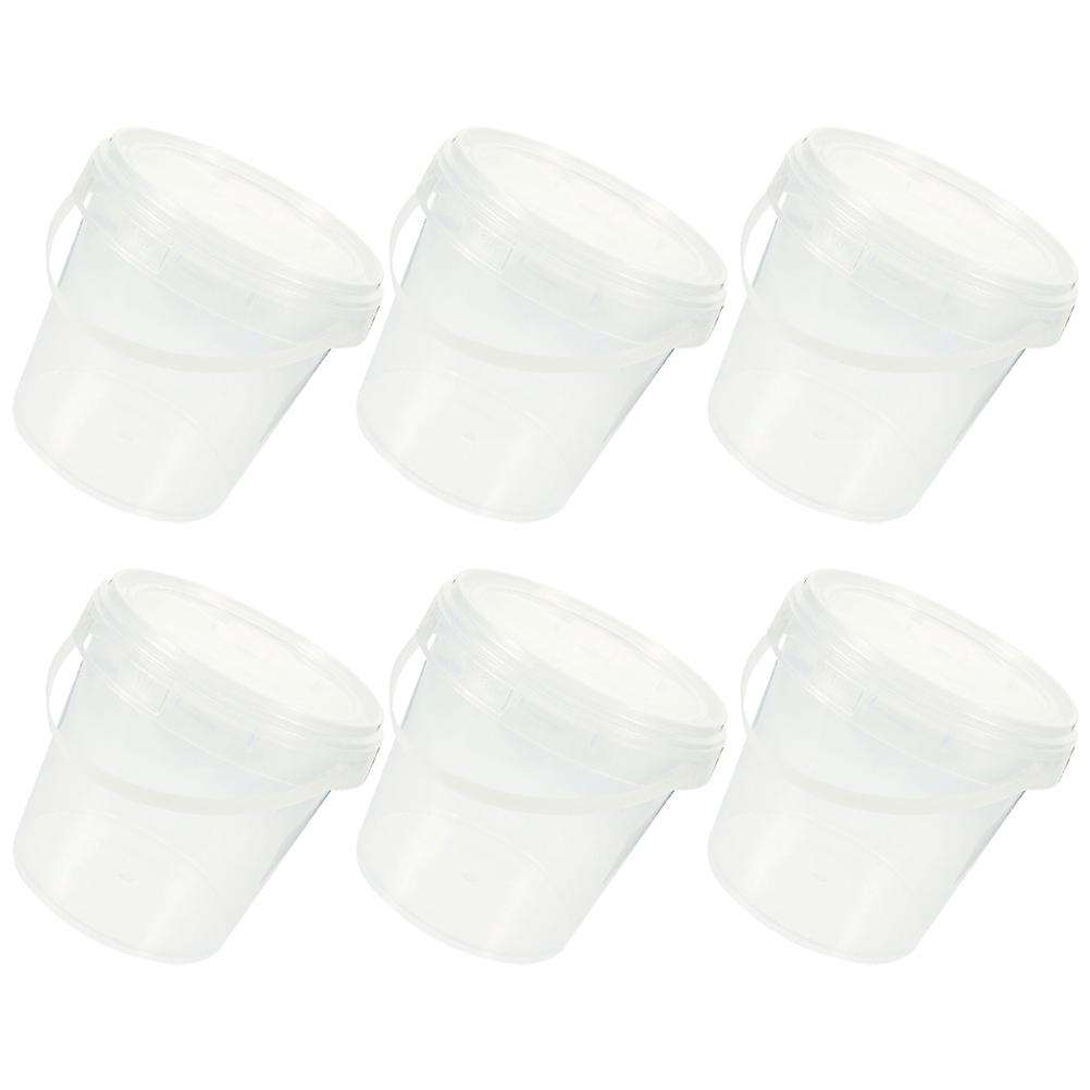 6pcs Multi Functional Plastic Bucket Set for Refrigerator Ice Cream with Lids Clear Buckets and Handles