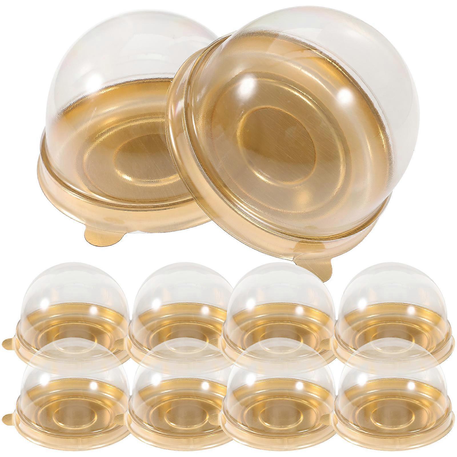 50 Pcs Cupcake Boxes Clear Mousse Containers for Storage Small Bakery Supplies