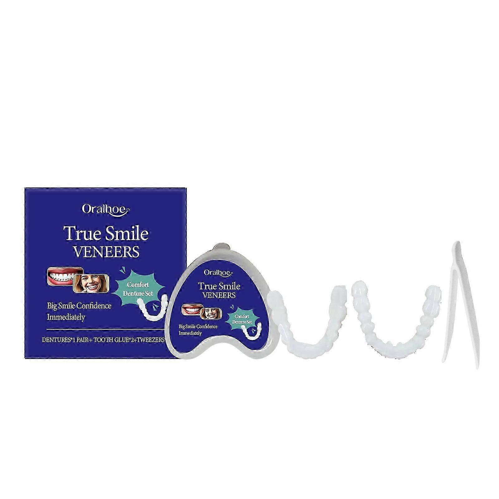 Comfort Denture Set - Instant Smile Confidence with Safe Silicone Veneers, Complete Kit, Quick Adaptation & All-Day Comfort, No Harmful Materials