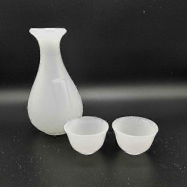 3 Stück Glas Jade Weinbecher weiß Set | Altmodisches Glas