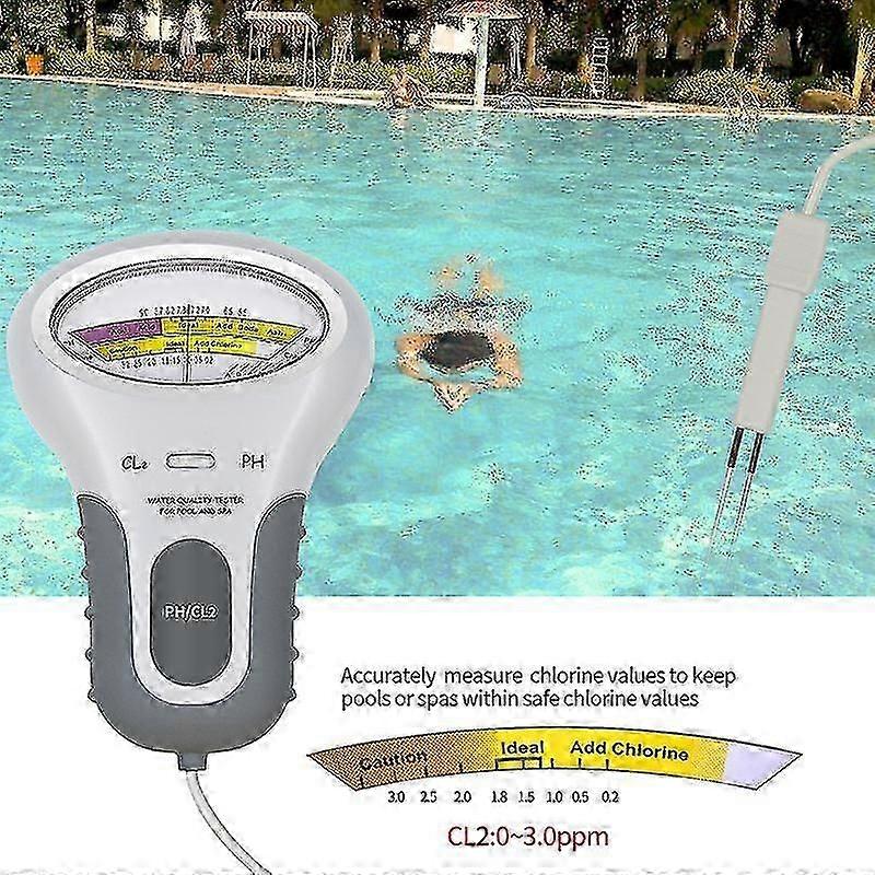 New Water Quality PH&CL2 Chlorine Tester Level Meter For Hot Tub Swimming Pool Spa