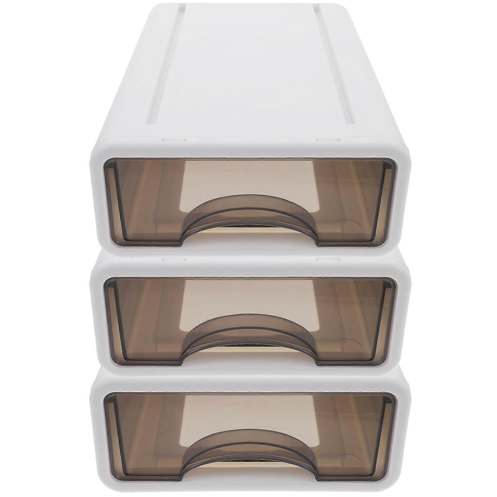 3pcs Stackable Drawer Desktop Organizer for Makeup & Stationery – Compact Multi Use Storage Box for Desk