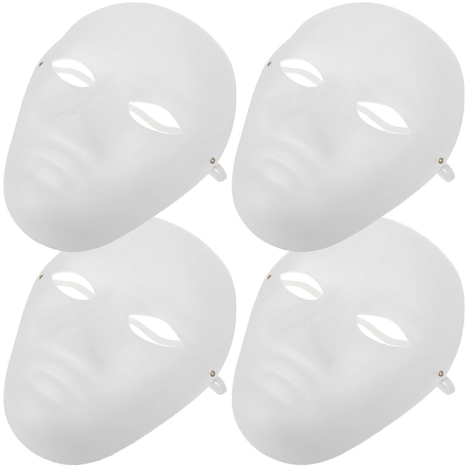 White Blank Masks For Stage Performance And Art Class Tool 4Pcs