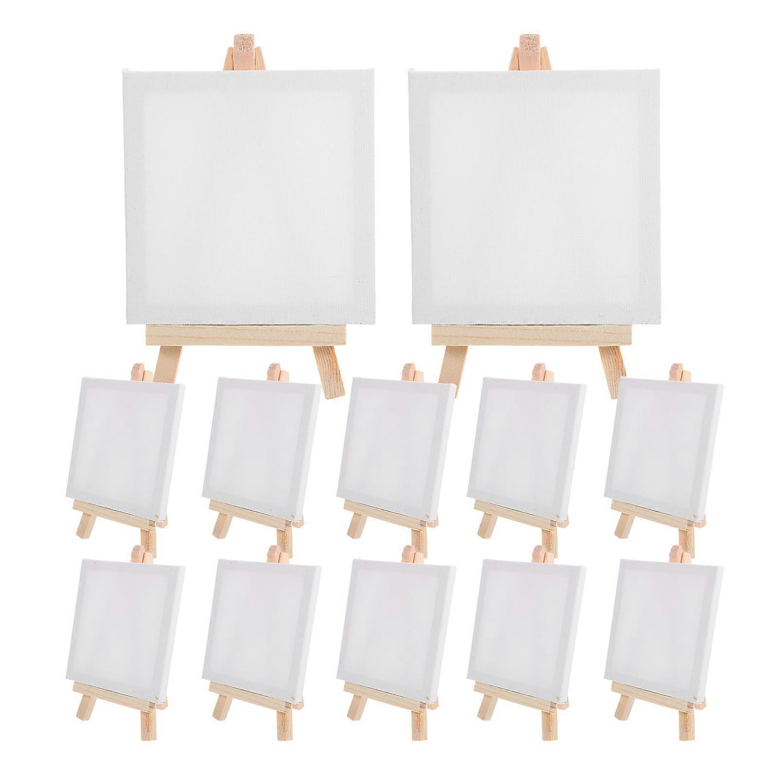 12pcs Decorative Small Canvases with Easels, Multi Function Tabletop Display for DIY Painting, Art Projects, Crafts, Home & Office Decor