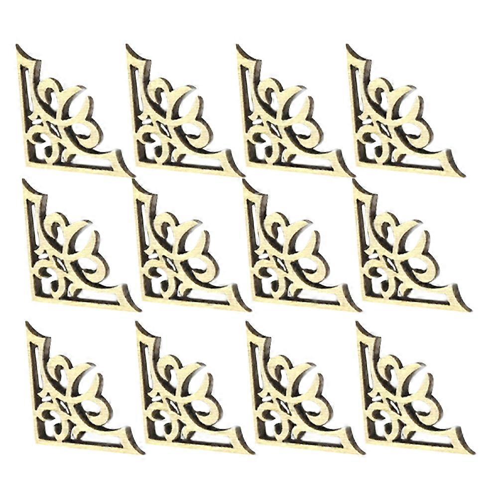 50pcs Wooden Corner Protectors for Books Scrapbooks and Albums DIY Craft Home Decor Notebook Embellishments