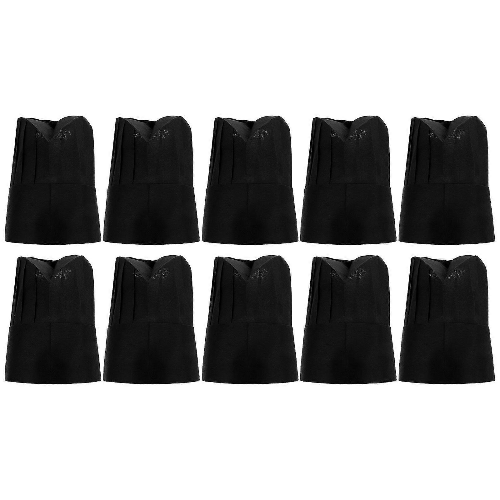10pcs Nonwovens Chef Hats Diner Food Serving Hats Adjustable Disposable Hats