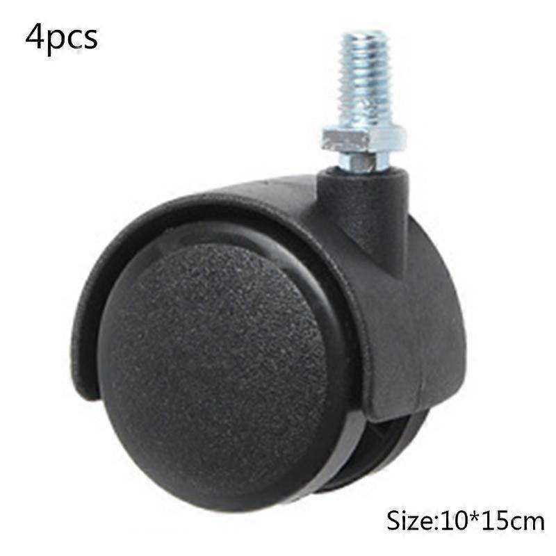 4 件 1/1.5/2 英寸杆通用静音黑色轮轮尼龙椅办公椅旋转卷 360 度家具