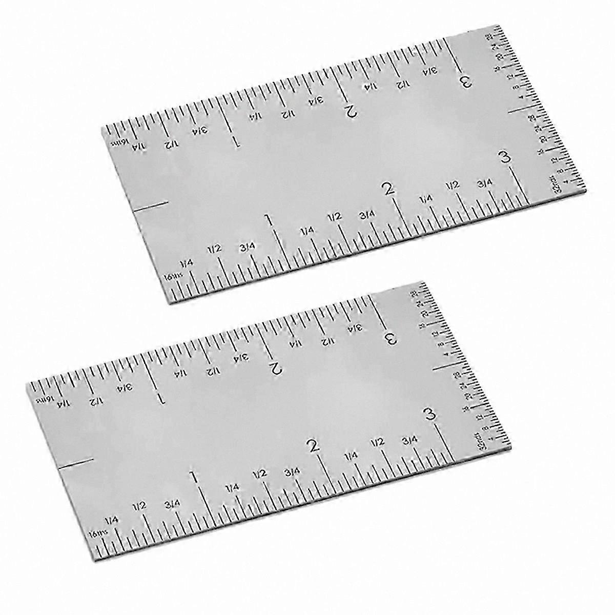Stainless Steel Edge Ruler Set, 2PCS Square Edge Measuring Tool for Woodworking Projects