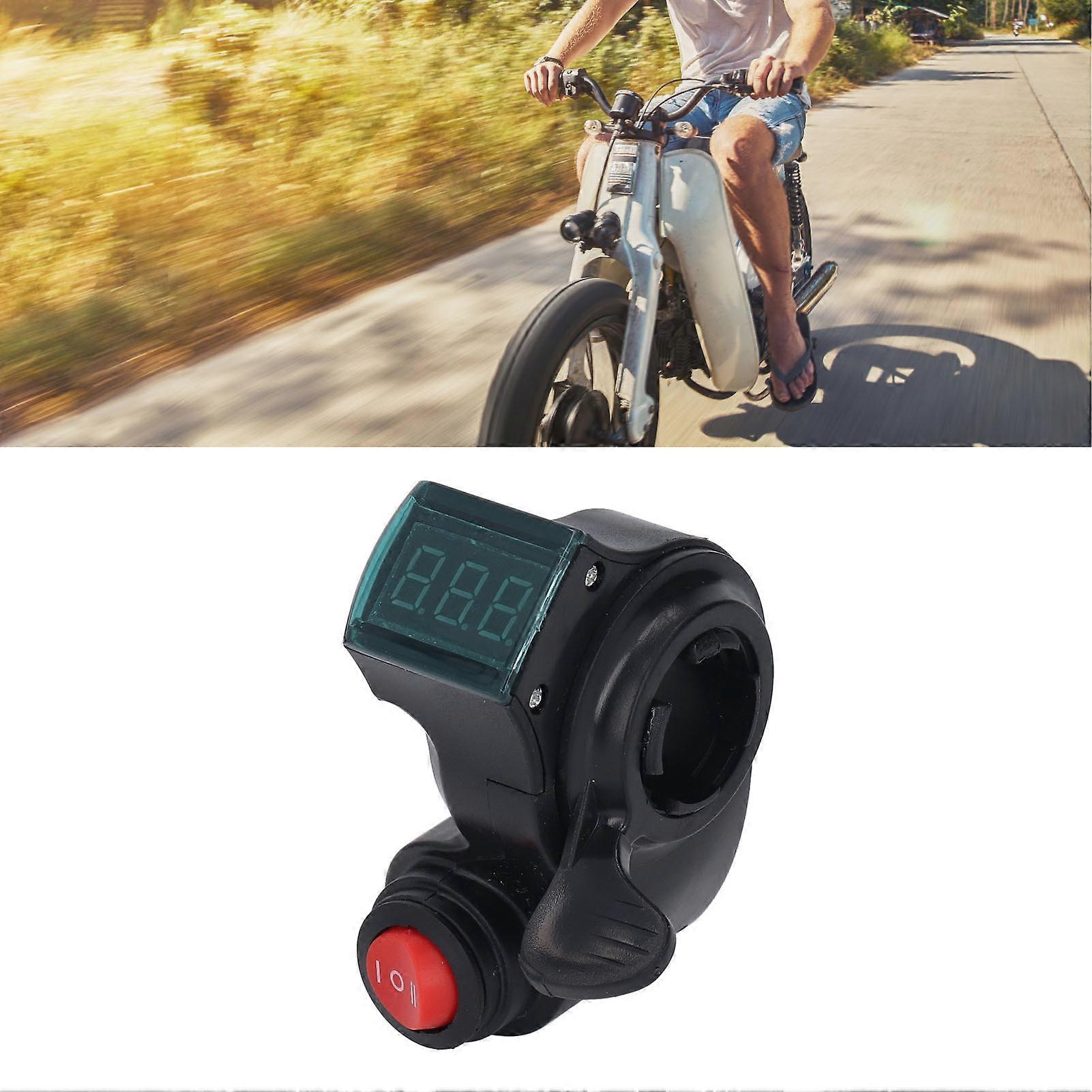 Electric Bike Thumb Throttle 3 Speed Digital Voltage Display Bicycle Hand Accelerator for Mountain Folding Bikes