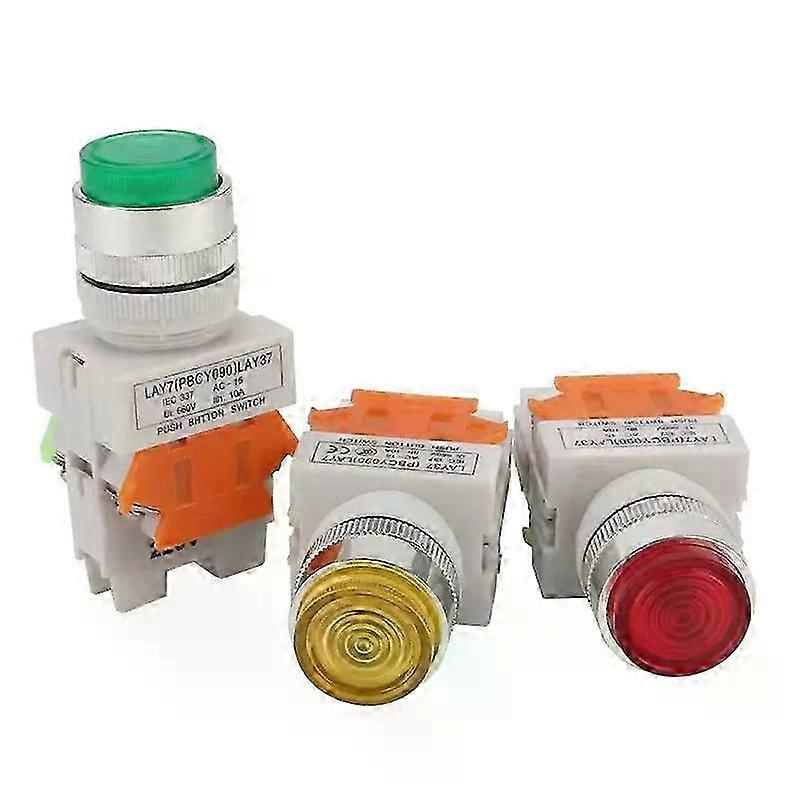 LAY37-11DN (PBCY090) LAY37 with light button switch self reset/self-locking button 22MM220 VWhite SZRH A-SD