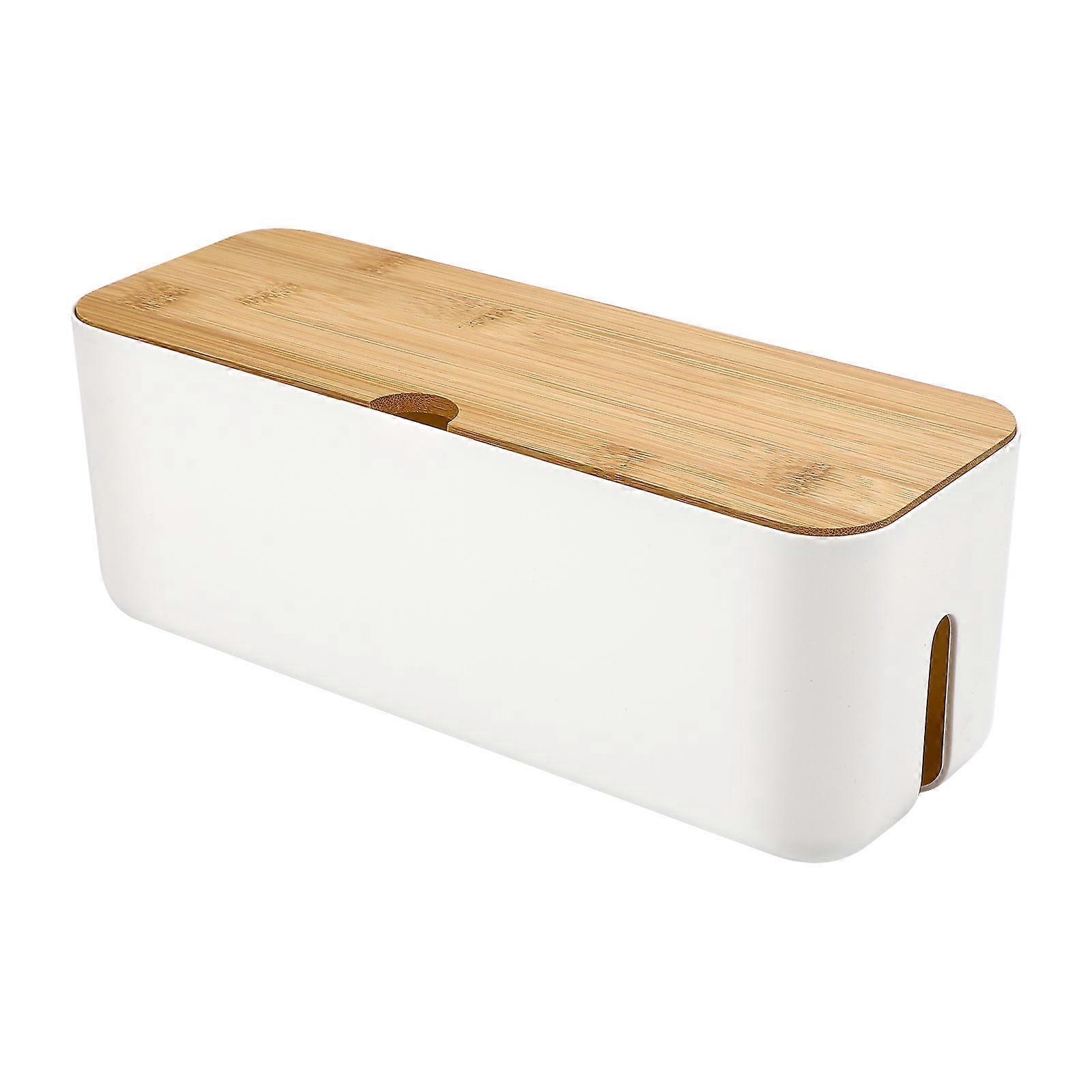 Cable Management Solution, Hide Cords Box with Durable ABS Wood Material