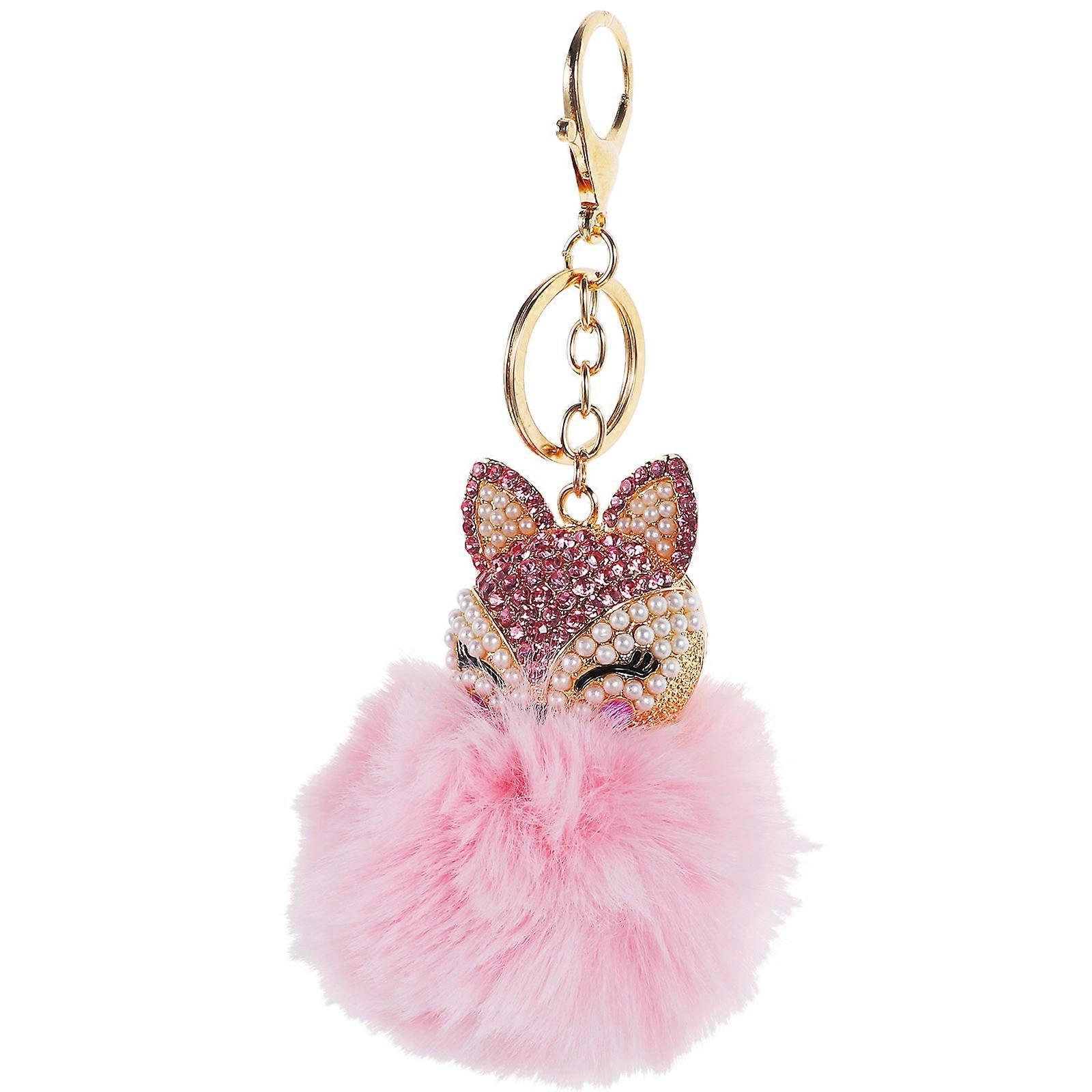 Fluffy Ball Keychain with Durable Zinc Alloy for Everyday Charm