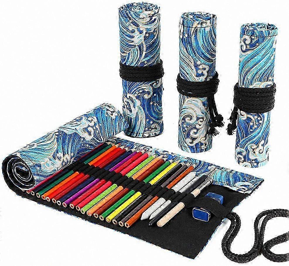 Colored Pencil Wrap with 36/48/72 Slots for Art Supplies Storage and Organization