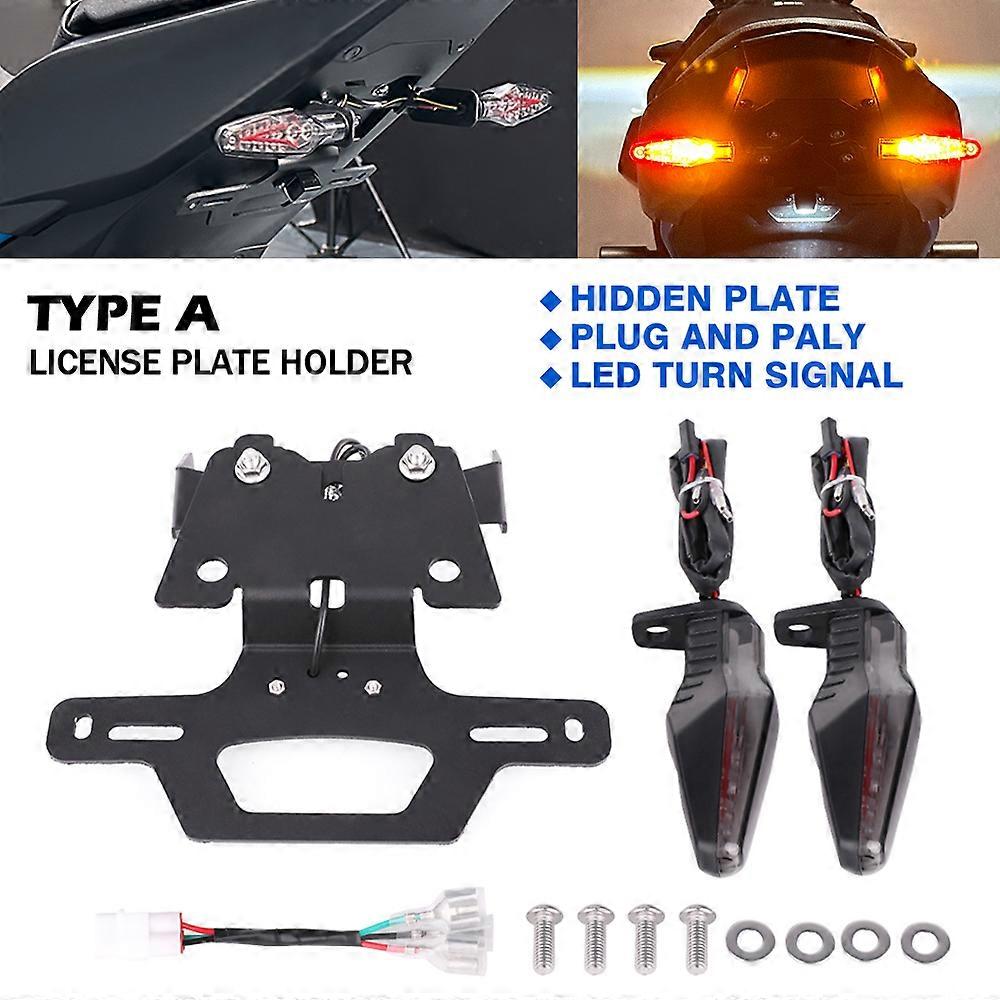 Applicable GSX8S GSX8R Foldable License Plate Holder For SUZUKI GSX-8S 8R Motorcycle Fender Eliminator Tail Bracket LED Flasher Brake Light
